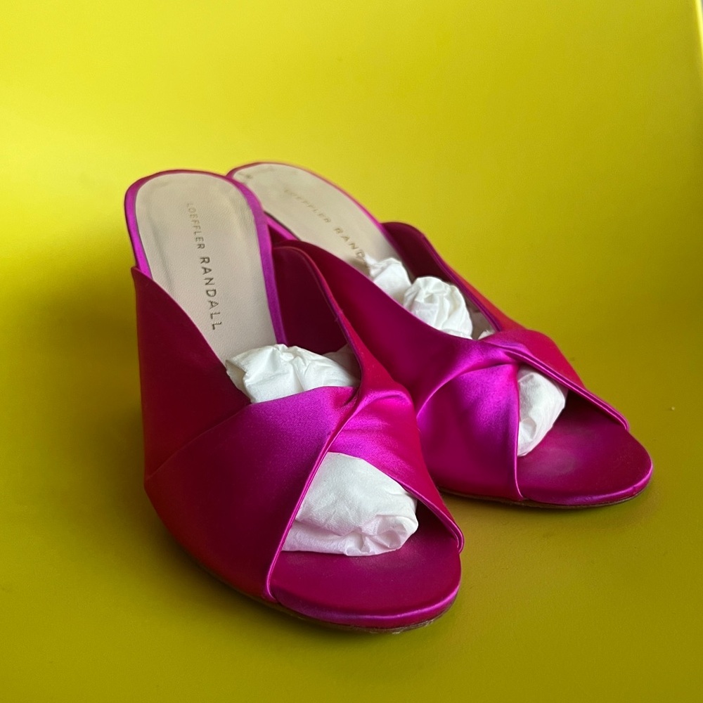 Loeffler Randall Satin Fuschia Mules